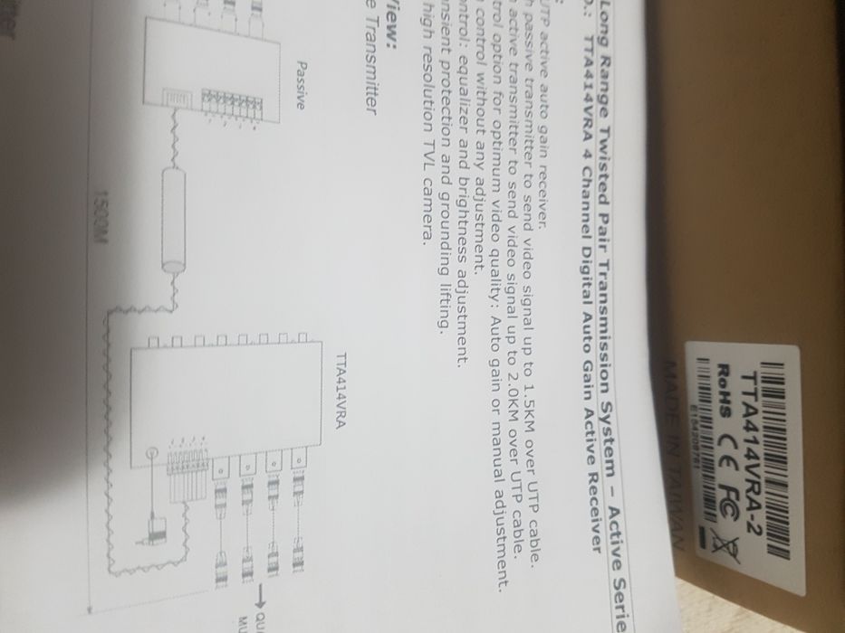 transceiver para cctv TTA414vra-2