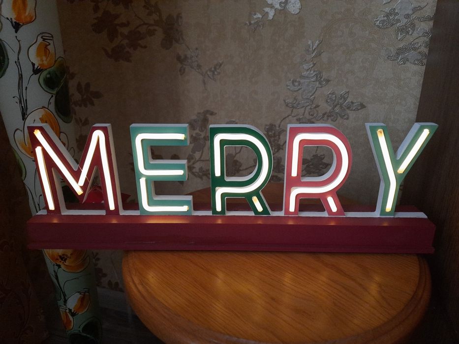 Неонова вивіска лампа знак нова Merry Щаслива