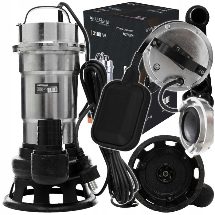 Pompa do szamba wody brudnej Z ROZDRABNIACZEM pływak + SZYBKOZŁĄCZKA 2" 3100W