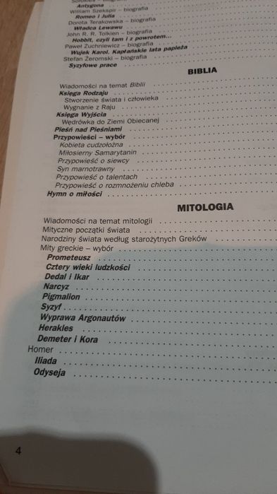 Opracowanie lektur i wierszy gimnazjum liceum