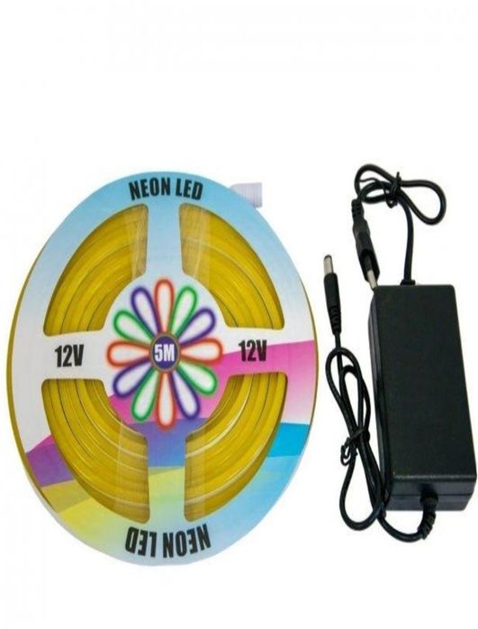 Гибкая неоновая лента LED NEON Желтая 5M, силиконовая неоновая лента н