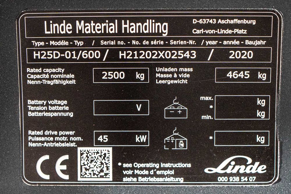 Empilhador a diesel Linde H25D-01 usado - 2500 kg