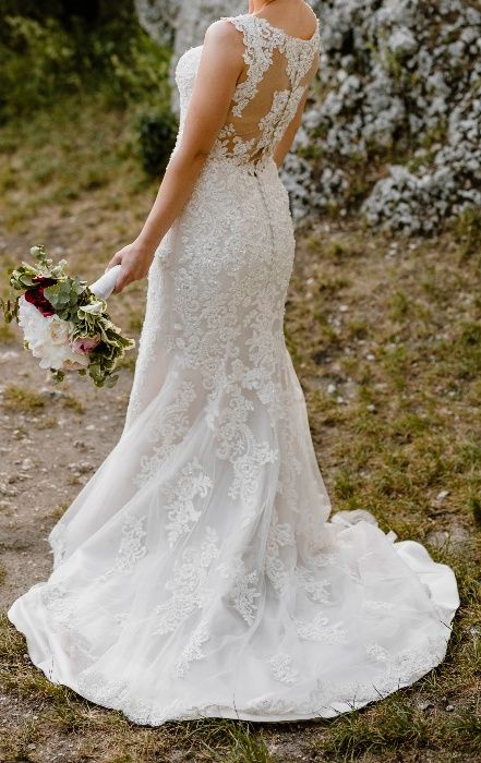 Suknia ślubna Sincerity 3946 r. 34 sand/ivory/nude + welon