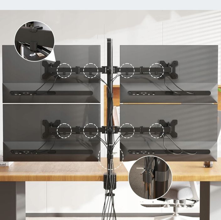 Uchwyt na cztery monitory BONTEC MDM004, 13-27'', 10 kg, VESA 75/100