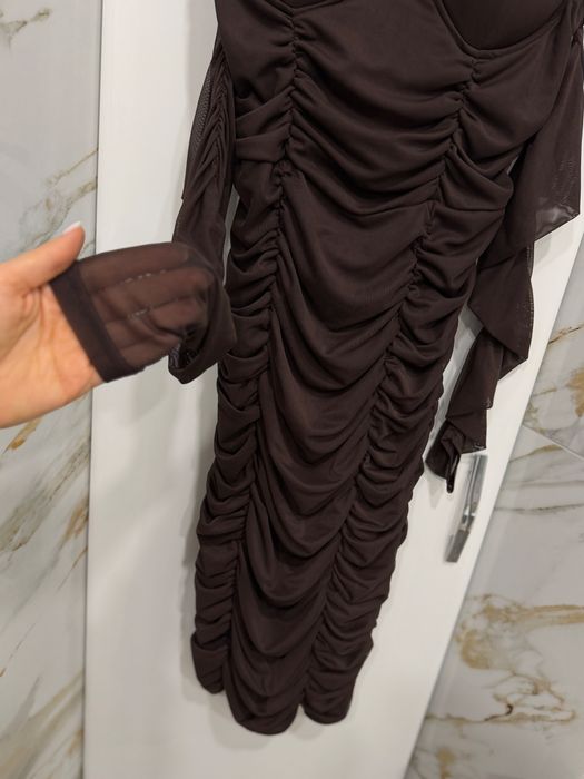 Платье женское сетка на тонких бретельках