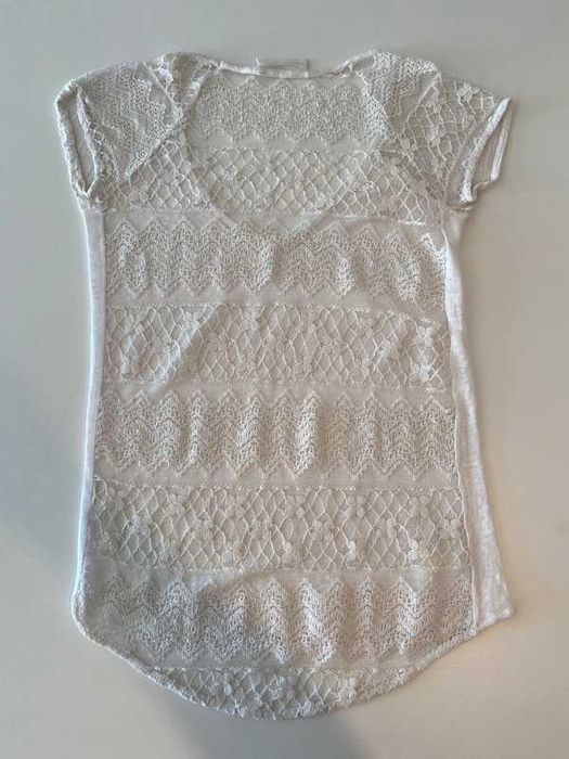 Blusa rendada branca Zara