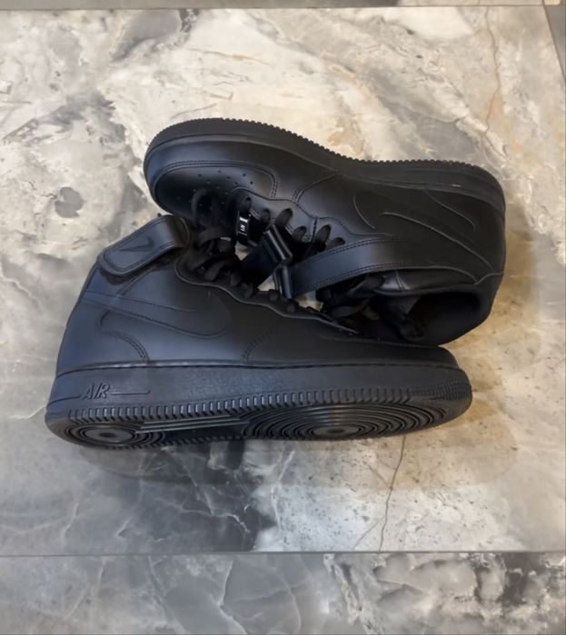 Кросівки Nike air force 1 black форси високі