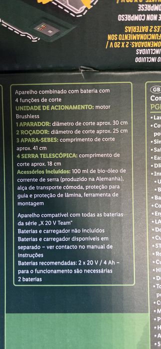 Multi ferramentas Parkside a bateria