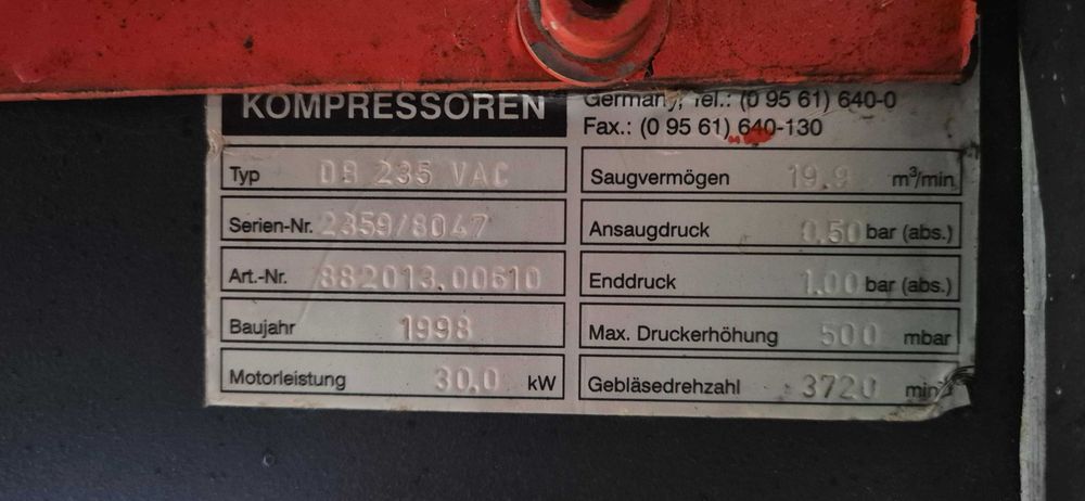 Stanowisko dmuchawy Kaeser DB 235!