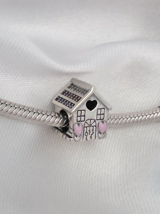 Charms srebrny zawieszka do pandora bransoletki domek  rodzina S925
