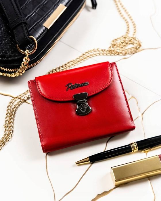 zestaw prezentowy: skórzany portfel damski i brelok - peterson