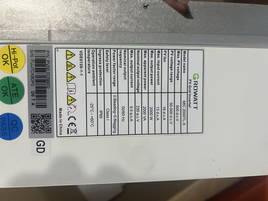 Inversor growatt 2000w