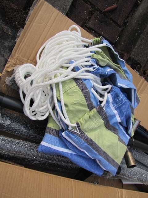 Hamak ogrodowy ze stojakiem metalowym dwuosobowy Vivere nowy