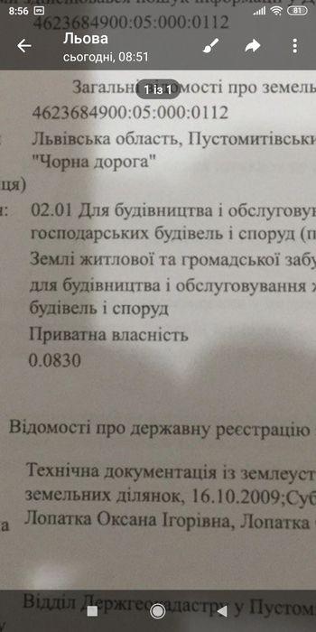 Продам земельну ділянку