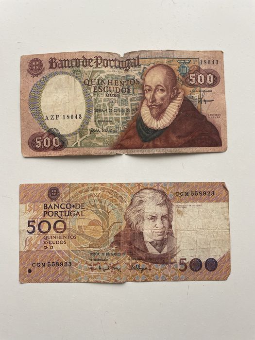 Notas Antigas de Escudos