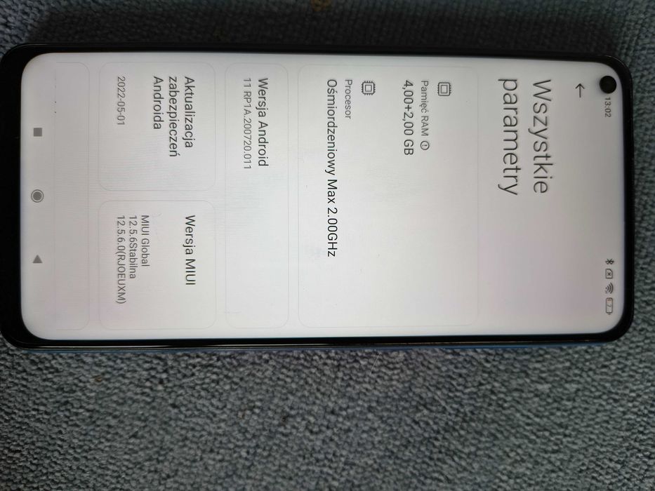 Smartfon Redmi Note 9 - niebieski stan bardzo dobry 128GB