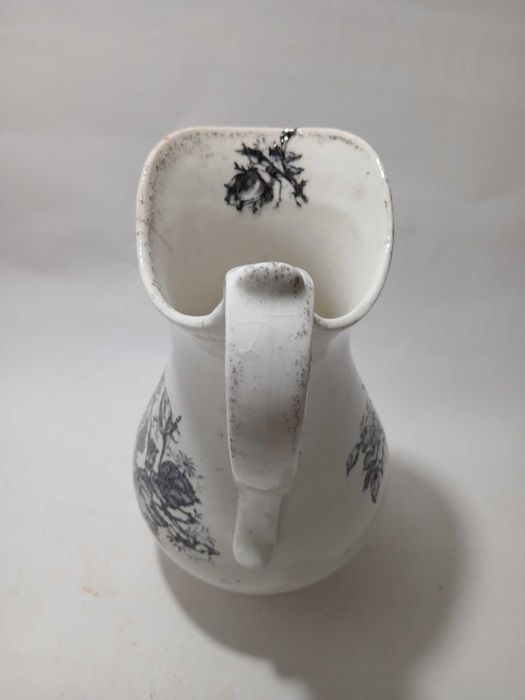 Antigo Jarro Loiça Real Fabrica Sacavem - Flores Rosas