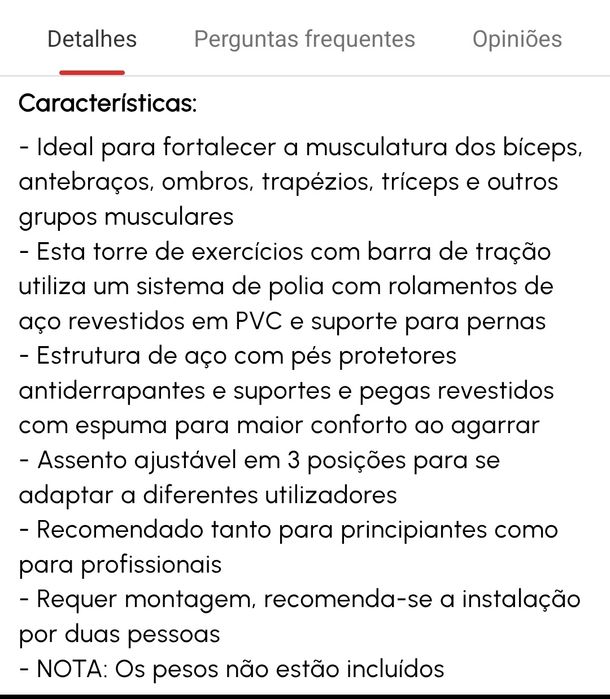 Estação de musculação