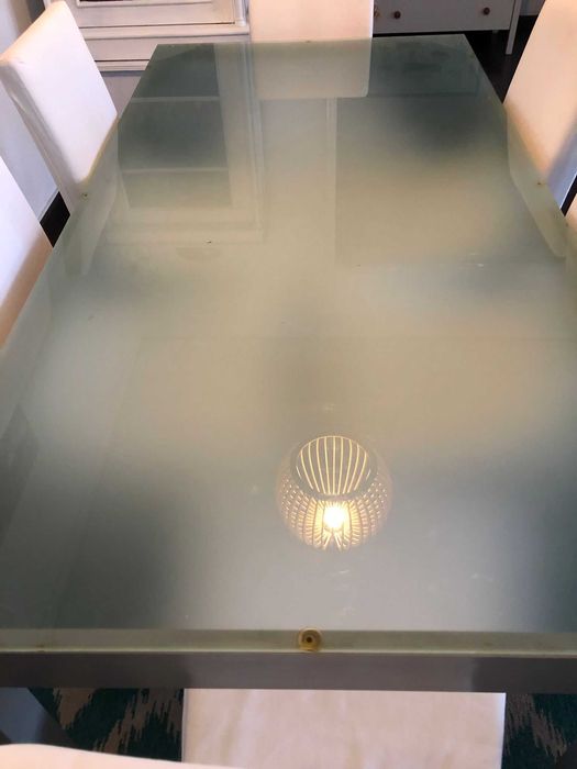 Mesa sala com tampo vidro temperado