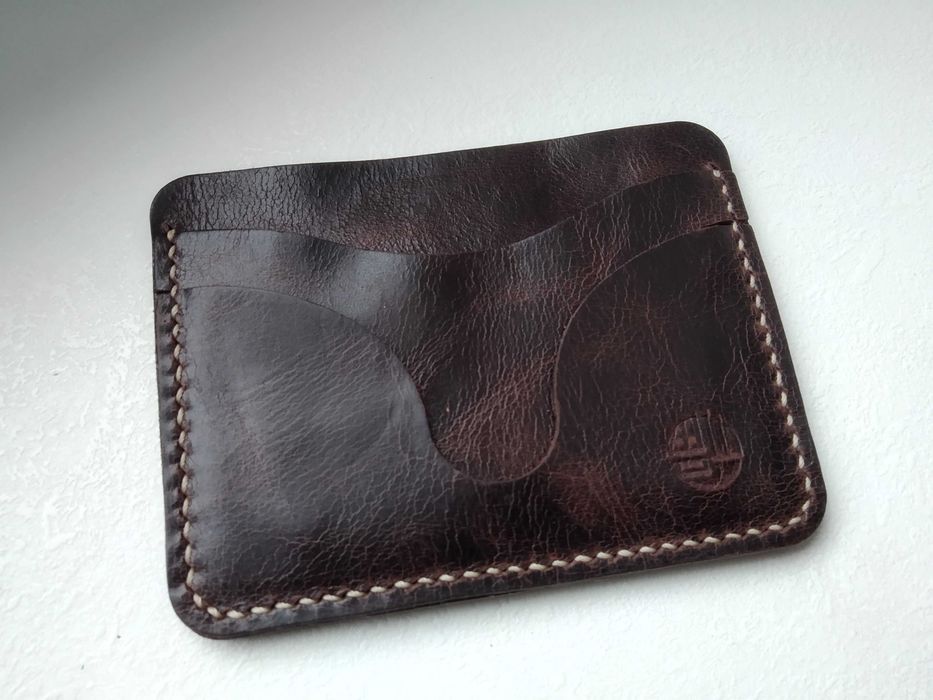Skórzany portfelik na karty - Cardholder + brelok - skóra naturalna