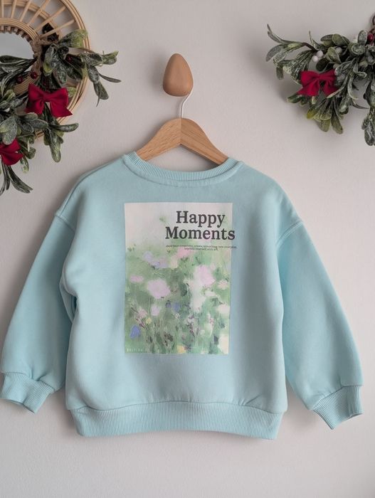 Bluza ocieplana 92/98 George turkusowa z nadrukiem