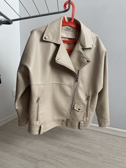 Жіноча бежева косуха,  оверсайз , подовжена