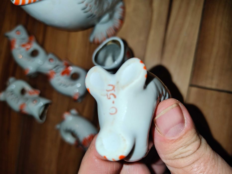 Komplet karafka ryba plus 6 kieliszków ceramika