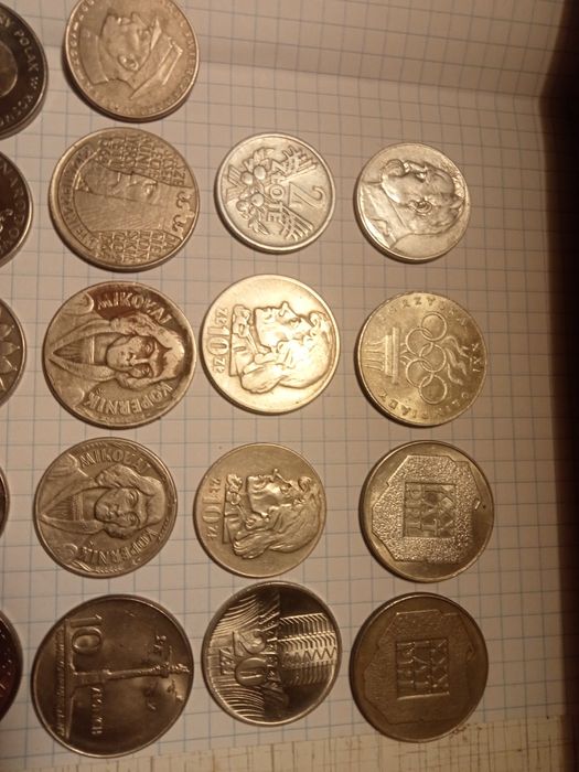 Moneta 200zł Mapa Olimpiada 5zł Piłsudski Kolumna XXX lat PRL odwrotka