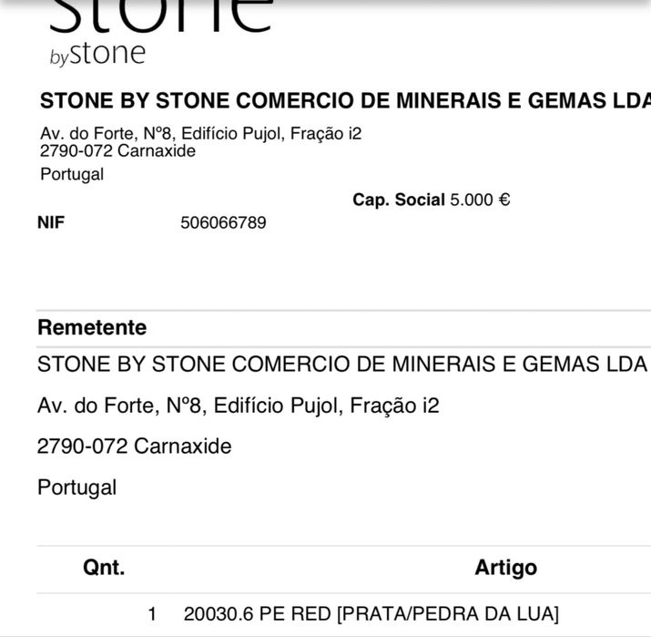 Pingente pedra de lua em prata