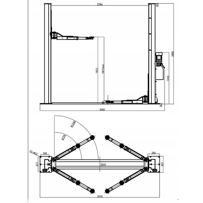 Hydrauliczy podnośnik dwukolumnowy 4.5t 4t samochodowy warsztatowy