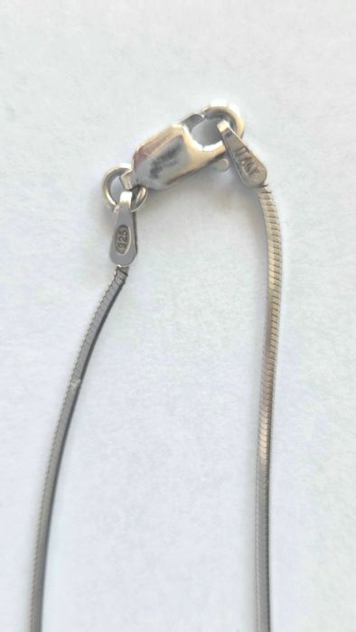 Srebrny łańcuszek włoski, żmijka 40cm