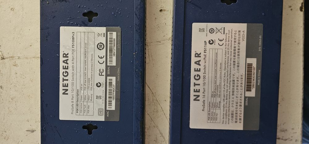 2x switch przełącznik sieciowy 16 i 8 portowy kamery