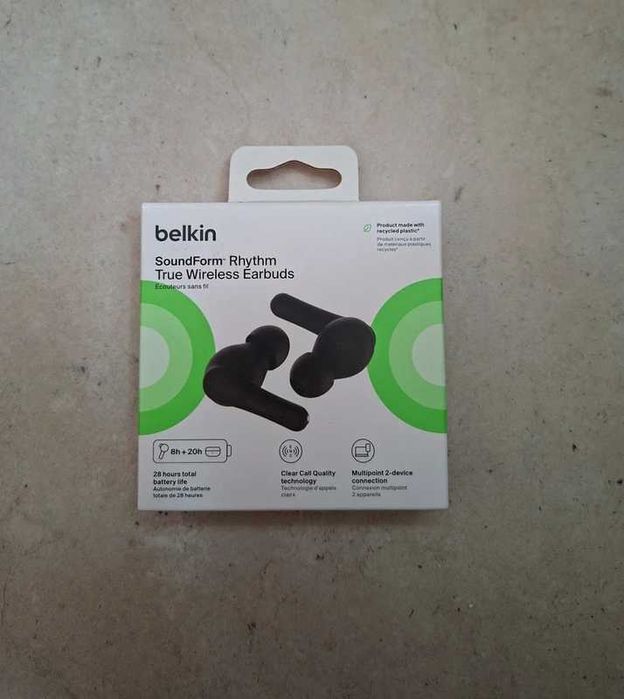 Auriculares pretos, SoundForm Rhythm, True Wireless, Belkin