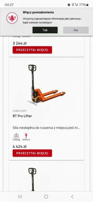 Paleciak Wózek paletowy Sthil Toyota