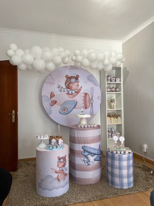 Capas Tecido Ursinho Aviador para Estrutura Cilindro e Arco