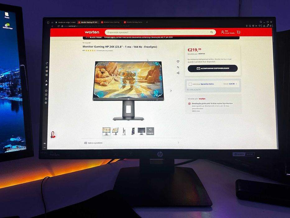 Monitor Gaming - HP 24X (23.8” 144Hz 1ms)