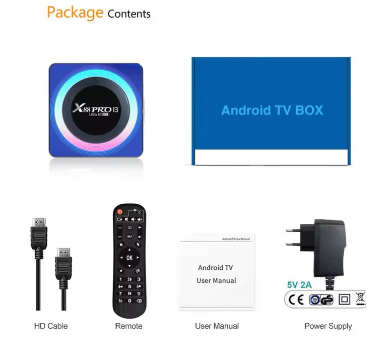 Smart TV BOX X88 PRO Android 13 Ultra HD 8K