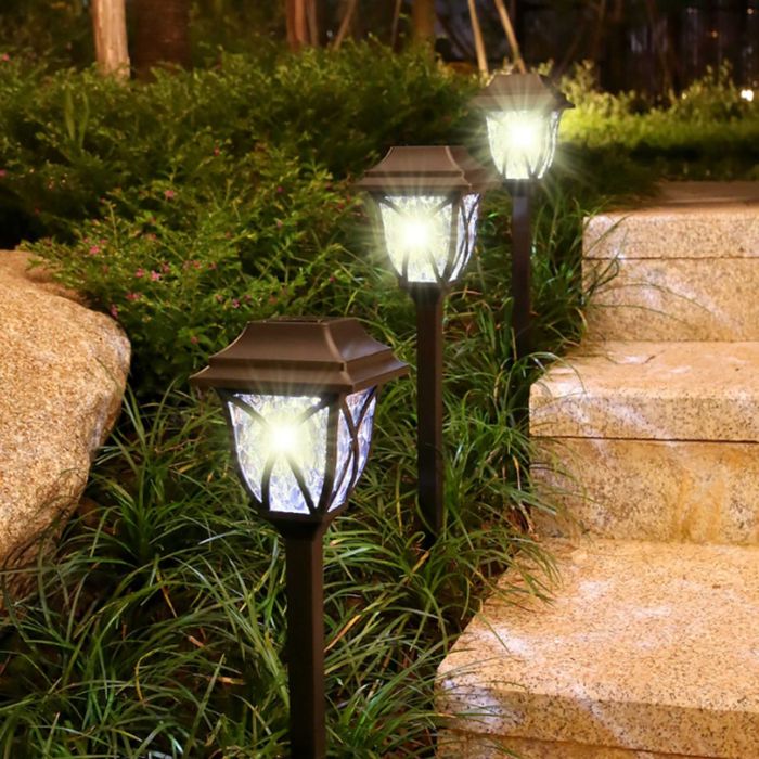 LAMPA Solarna Ogrodowa LED Lampki Solarne Do Ogrodu SŁUPEK 6 sztuk