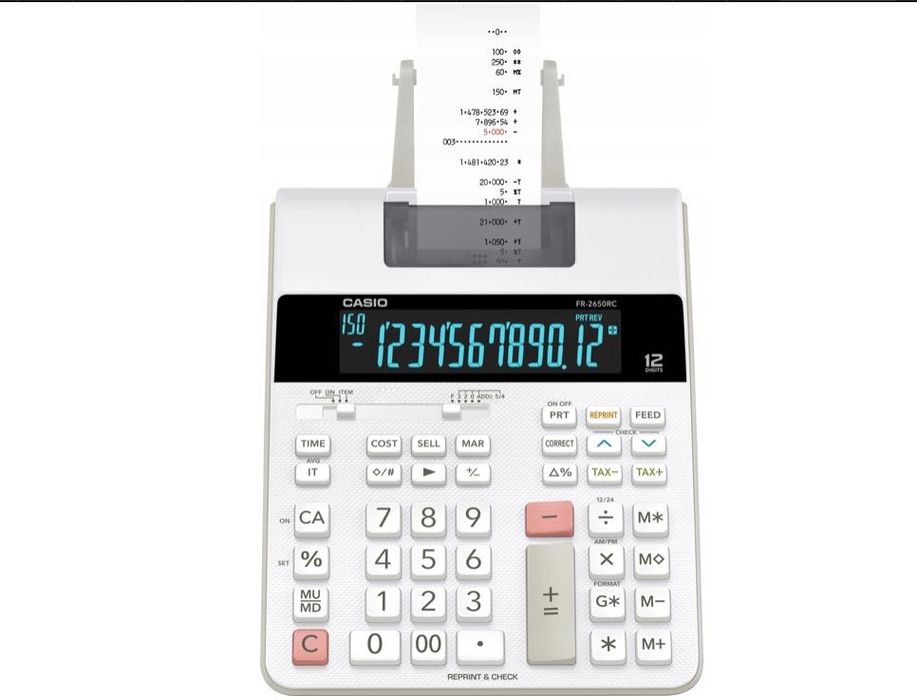 Kalkulator z drukarką Casio FR-2650RC. Powystawowy