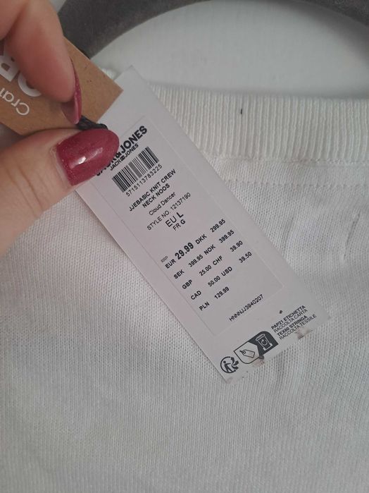 Sweter męski biały