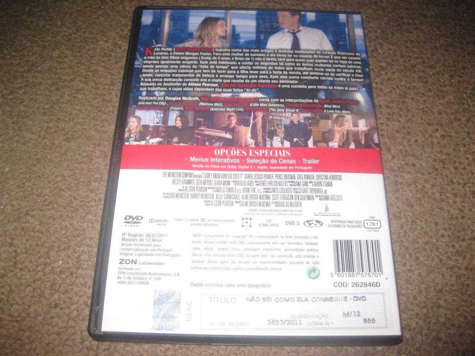 DVD "Não Sei Como Ela Consegue" com Sarah Jessica Parker