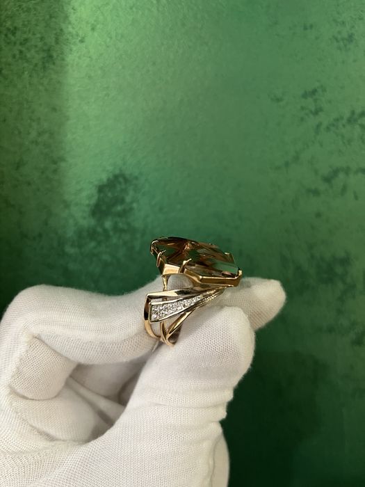 Перстень Золото 585* / Димчатий кварц