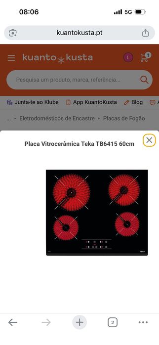 Placa vitroceramica teka