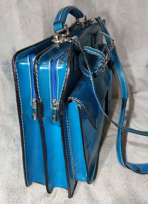 Сумка, портфель Vera Pelle, Италия, натуральная кожа, волшебный цвет.