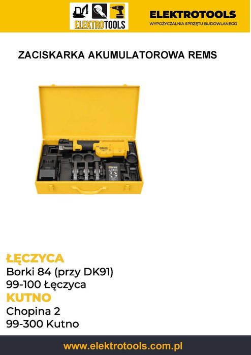 Elektryczna gwintownica do rur REMS wynajem wypożyczenie