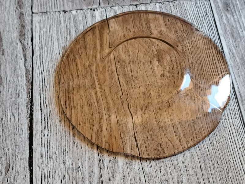 Talerzyk mały na ciasteczko filiżankę kwiat szklany szkło Duralex