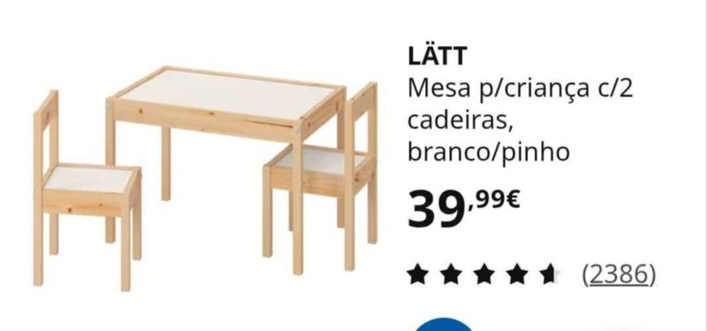 Par de cadeiras criança Ikea