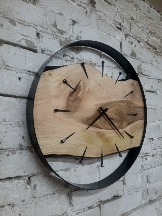 Zegar loft orzech włoski
