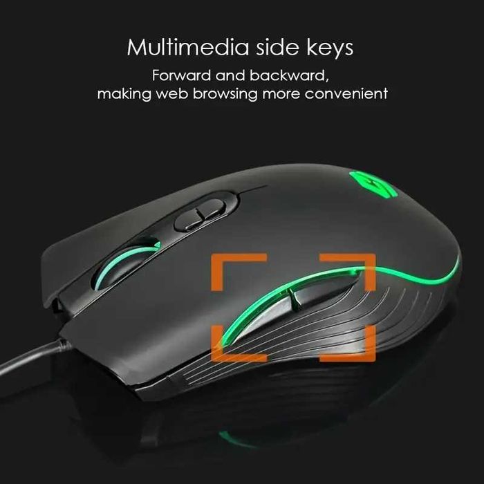 Optyczna przewodowa mysz gamingowa Q70 USB czarna LED