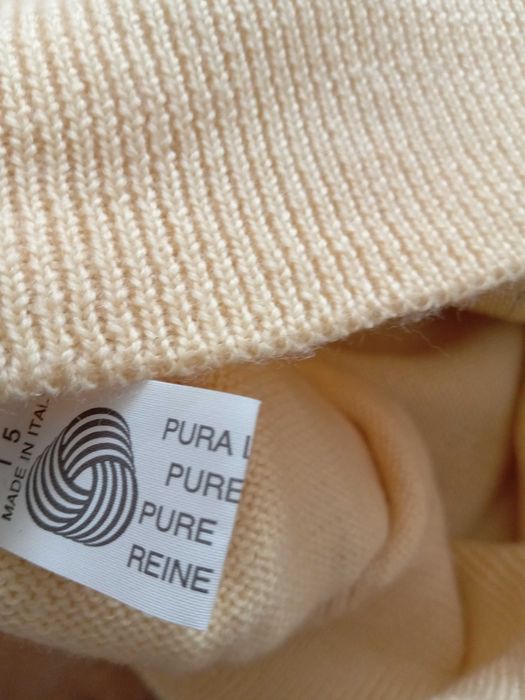 Dalmine Uomo żółty sweter szpic warkocze XL 54 100% pure new wool